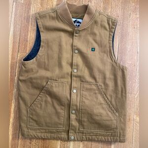 The Happy Clothing Company Canvas Quilted Vest Men’s XL Snap Front Work Wear